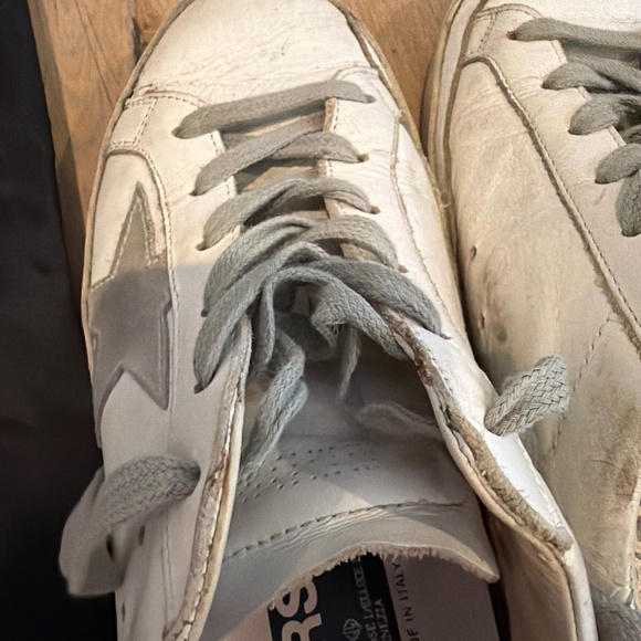 Golden Goose White & Silver Superstar Sneakers - Picture 8 of 9